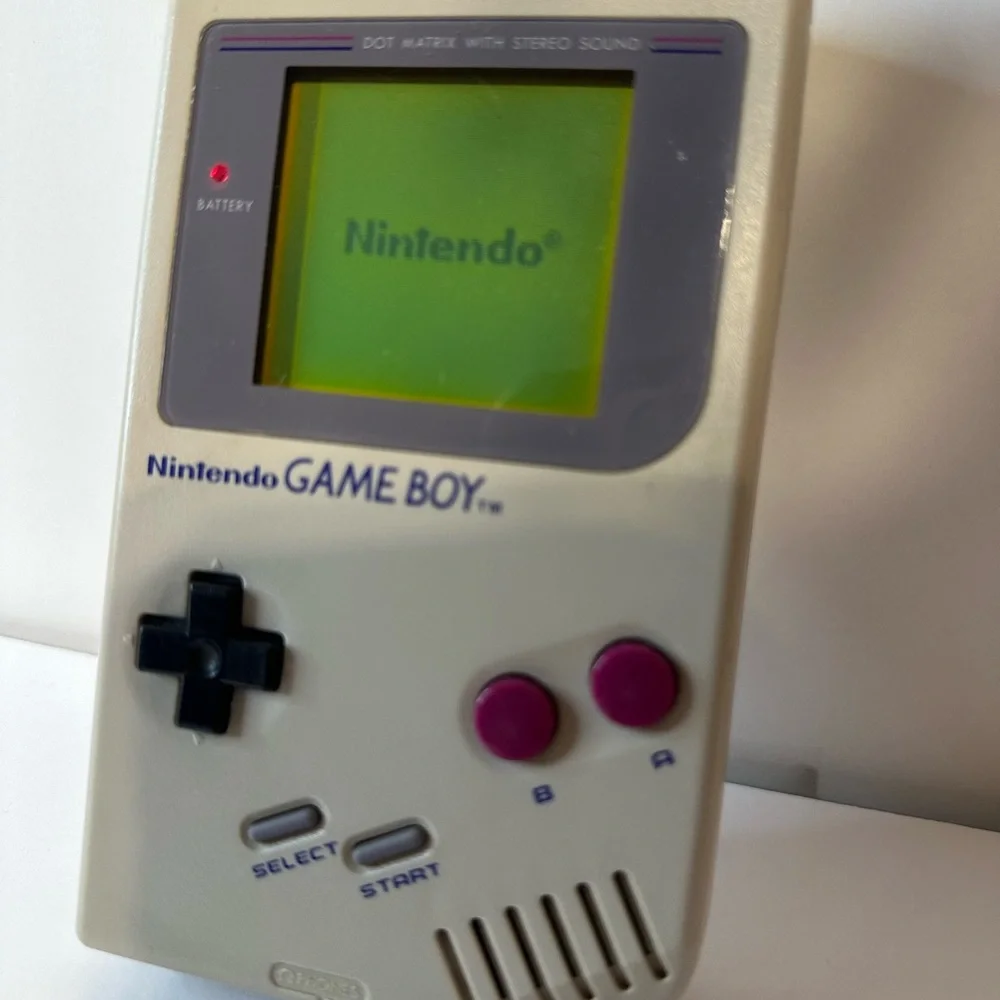 Vintage Nintendo Game Boy Portable Console in Gray with Super Mario Land